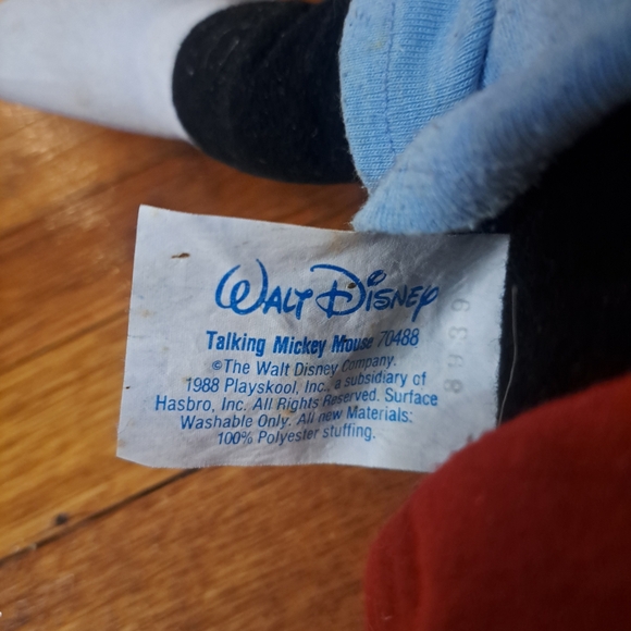 Vintage 1988 Playskool Talking Mickey Mouse Plush Toy - Picture 3 of 4